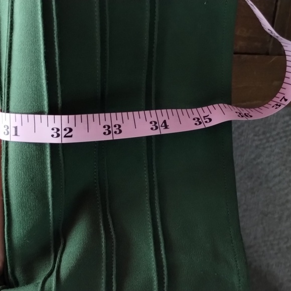 Lili Wang for Lilies Closet Anthro dark green sleeveless dress size 10 pin tuck - Picture 7 of 11